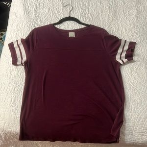 Maroon varsity pink shirt